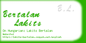 bertalan lakits business card